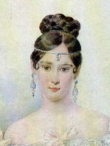 Наталья николаевна Гончарова. Акварель А.П. Брюллова.