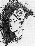 Наталья николаевна Гончарова. Рисунок Пушкина на полях рукописи.